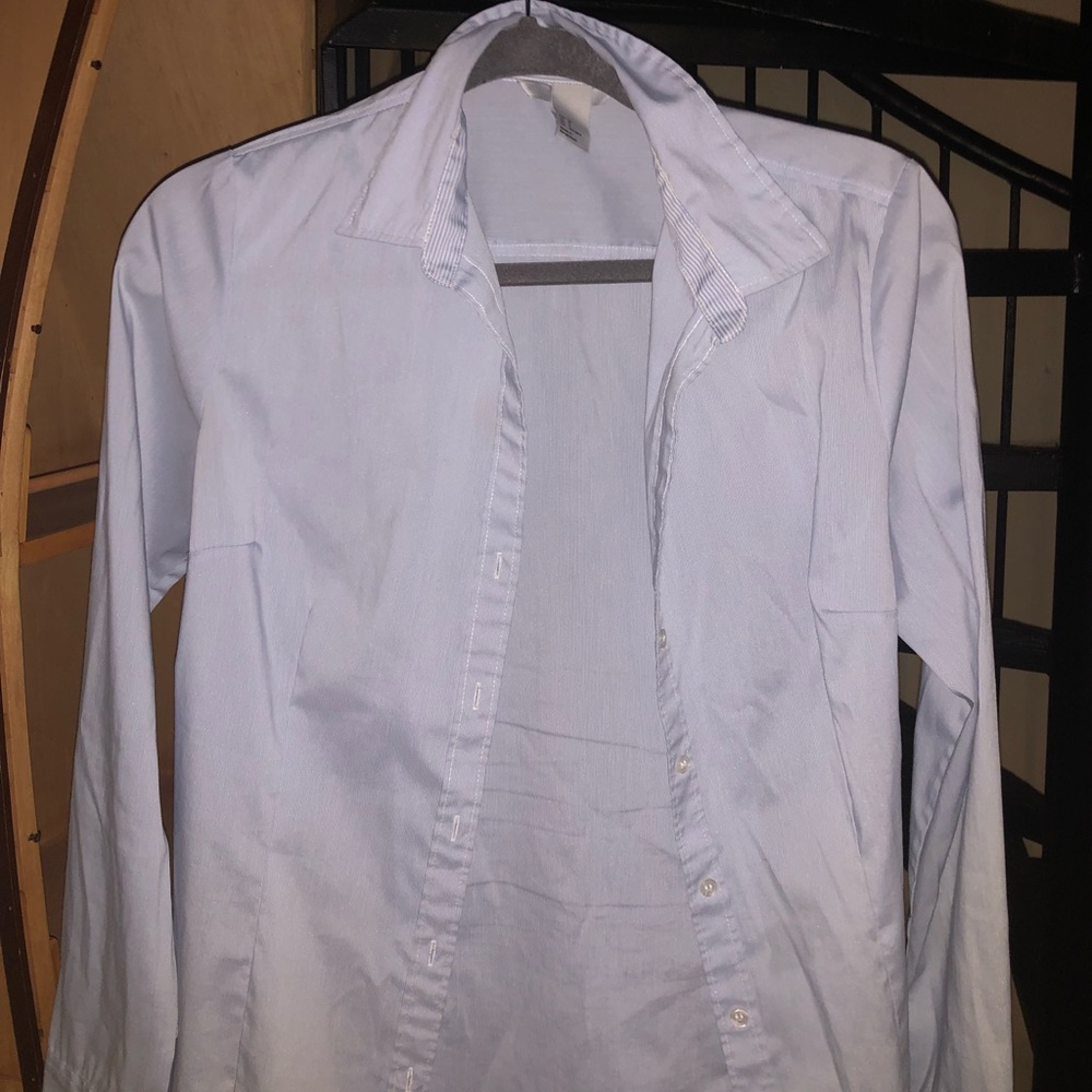 Pinstripe Blue Blouse